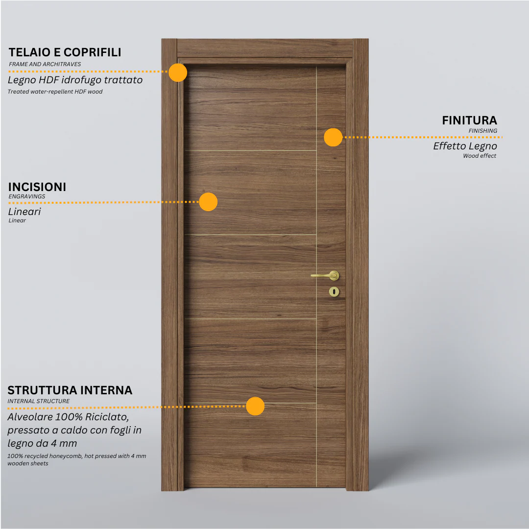 Porta Battente con Incisioni Stripes - Image 3