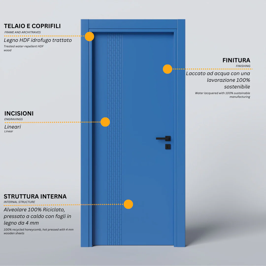 Porta Battente con Incisioni Vertical - Image 3
